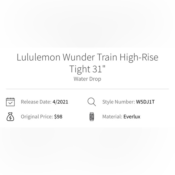 Lululemon Wunder Train High-Rise Tight 31" - Water Drop - Picture 6 of 15